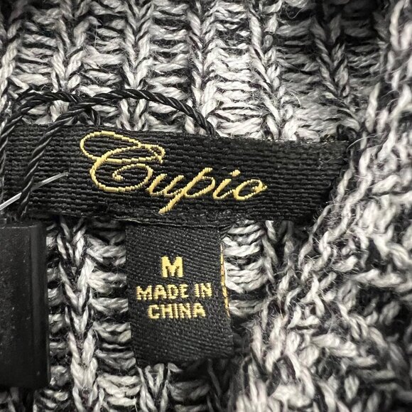 Cupio Women's Knit Sweater Dress Sleeveless Mock Neck Black/Gray Size Medium - Picture 8 of 9